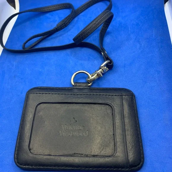 Vivienne Westwood IDholderPouch black leather silver signature ORB
